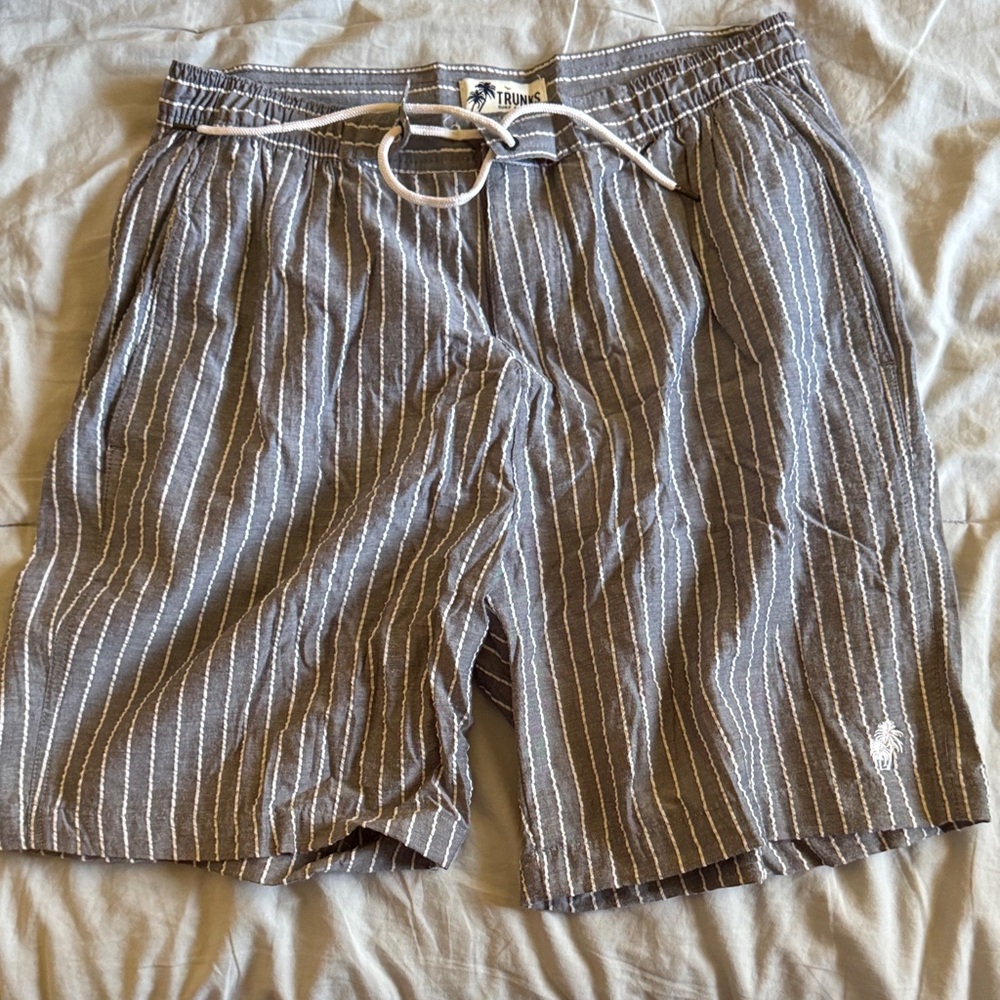 Men's Striped Swim Trunks - Gray